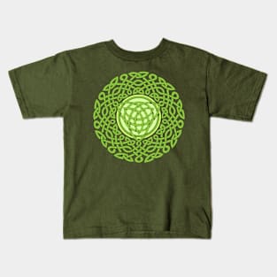 Green Celtic knot pattern Kids T-Shirt